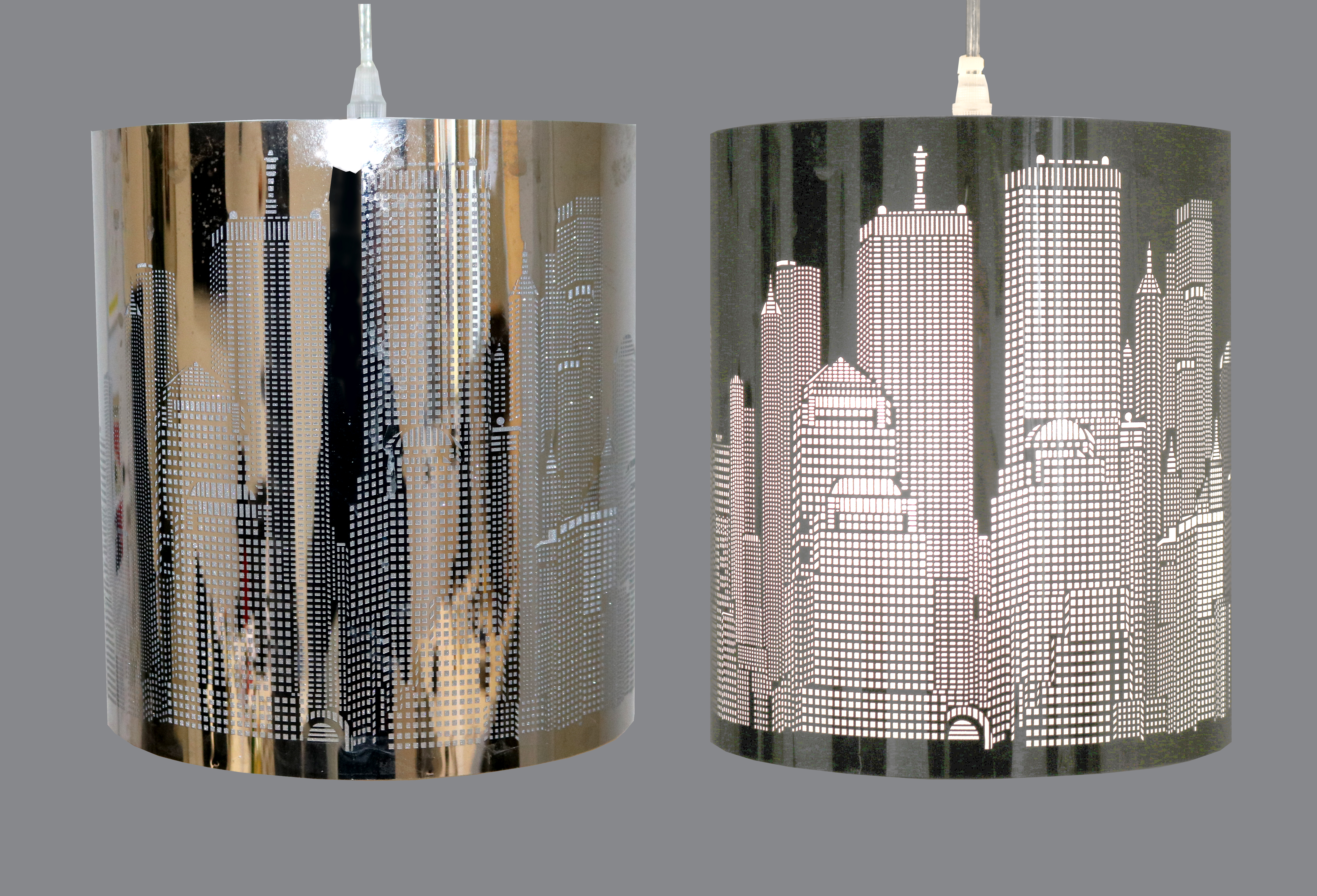 Hängelampe "Skyline" poliert,  Ø 20 x 23cm, 230V, 1,5m Zuleitung